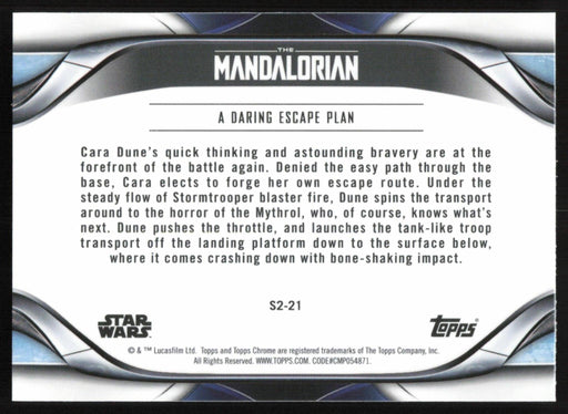 A Daring Escape Plan 2022 Topps Chrome Star Wars Mandalorian # S2-21 Refractor - Collectible Craze America