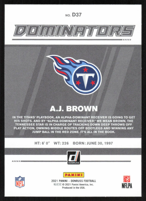 A.J. Brown 2021 Donruss Dominators # D37 Tennessee Titans - Collectible Craze America