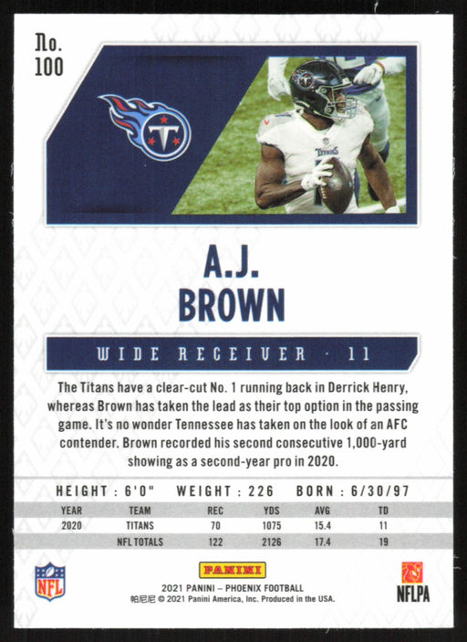 A.J. Brown 2021 Panini Phoenix # 100 Tennessee Titans Base - Collectible Craze America