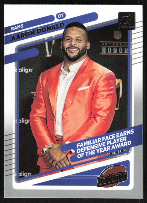 Aaron Donald 2021 Donruss Highlights # HI-19 Los Angeles Rams - Collectible Craze America