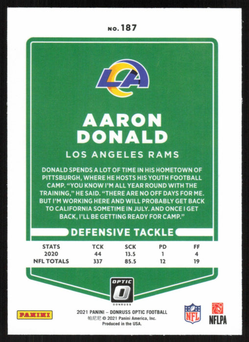 Aaron Donald 2021 Donruss Optic # 187 Los Angeles Rams - Collectible Craze America