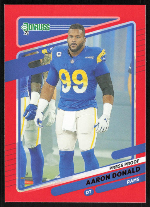 Aaron Donald 2021 Donruss Press Proof Red # 140 Los Angeles Rams - Collectible Craze America