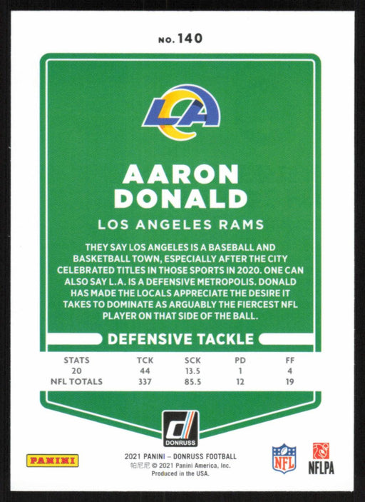 Aaron Donald 2021 Donruss Press Proof Red # 140 Los Angeles Rams - Collectible Craze America