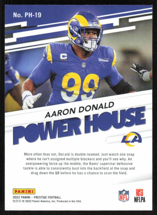 Aaron Donald 2022 Panini Prestige Power House Xtra Points # PH-19 Red 261/449 Los Angeles Rams - Collectible Craze America