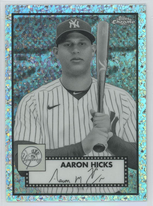 Aaron Hicks 2021 Topps Chrome Platinum Anniversary # 361 Black & White Mini Diamonds New York Yankees - Collectible Craze America