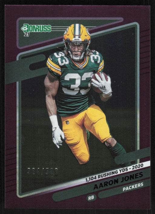 Aaron Jones 2021 Donruss Season Stat Line # 157 384/500 Green Bay Packers - Collectible Craze America