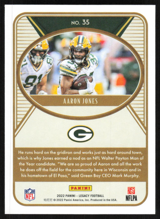 Aaron Jones 2022 Panini Legacy Football Base # 35 Green Bay Packers - Collectible Craze America