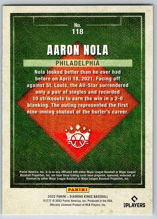 Aaron Nola 2022 Panini Diamond Kings # 118 Short Print Philadelphia Phillies - Collectible Craze America