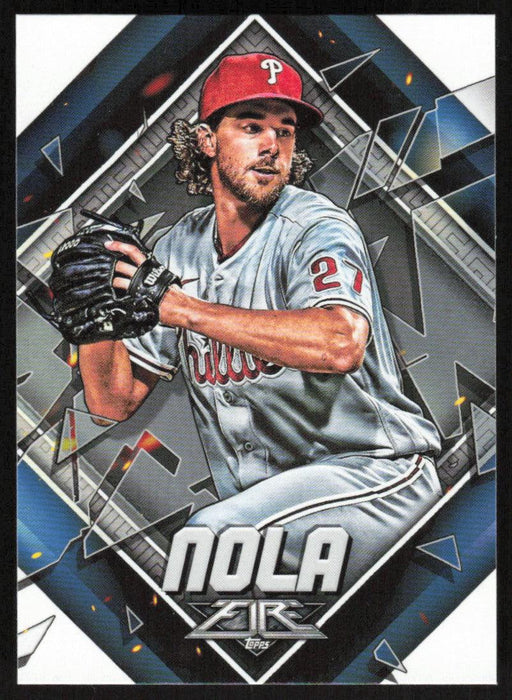 Aaron Nola 2022 Topps Fire Baseball # 151 Philadelphia Phillies Base - Collectible Craze America