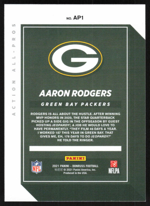 Aaron Rodgers 2021 Donruss Action All-Pros # AP1 Green Bay Packers - Collectible Craze America