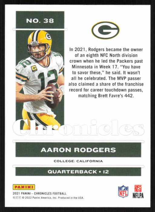 Aaron Rodgers 2021 Panini Chronicles # 38 Pink Green Bay Packers - Collectible Craze America