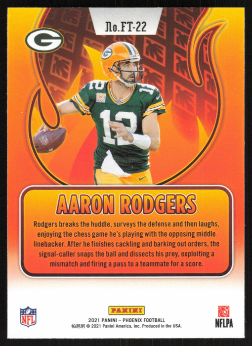 Aaron Rodgers 2021 Panini Phoenix Flame Throwers # FT-22 Insert Green Bay Packers - Collectible Craze America