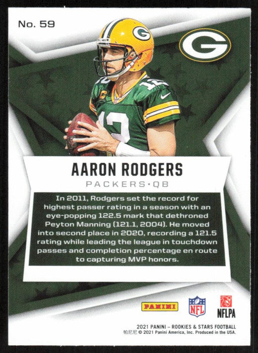 Aaron Rodgers 2021 Panini Rookies & Stars # 59 Green Bay Packers Base - Collectible Craze America