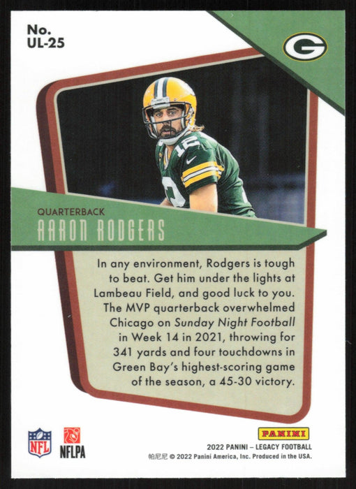 Aaron Rodgers 2022 Panini Legacy Under the Lights # UL-25 Green Bay Packers - Collectible Craze America