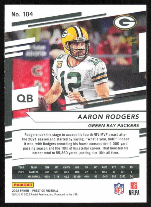 Aaron Rodgers 2022 Panini Prestige # 104 Green Bay Packers - Collectible Craze America