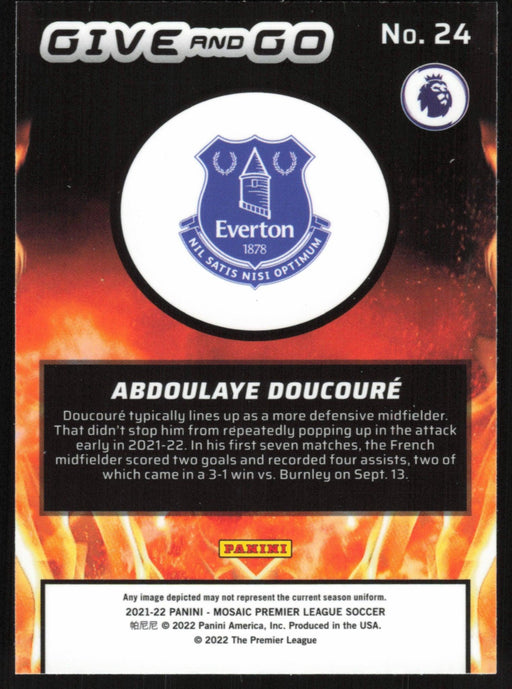 Abdoulaye Doucoure 2021 Panini Mosaic Premier League # 24 Give and Go Everton - Collectible Craze America