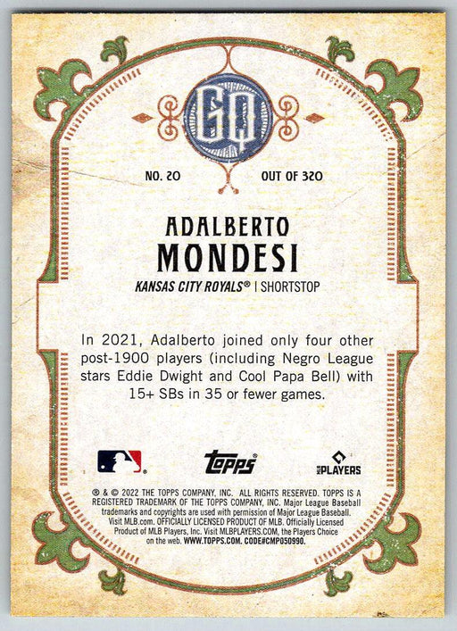 Adalberto Mondesi 2022 Topps Gypsy Queen # 20 Kansas City Royals - Collectible Craze America