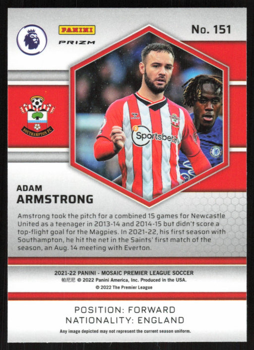 Adam Armstrong 2021 Panini Mosaic Premier League # 151 RC Red Prizm Southampton - Collectible Craze America