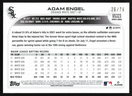 Adam Engel 2022 Topps Update # US323 Independence Day 26/76 Chicago White Sox - Collectible Craze America