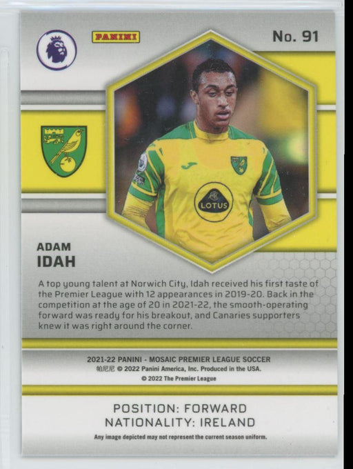 Adam Idah 2021 Panini Mosaic Premier League # 91 RC Norwich City - Collectible Craze America