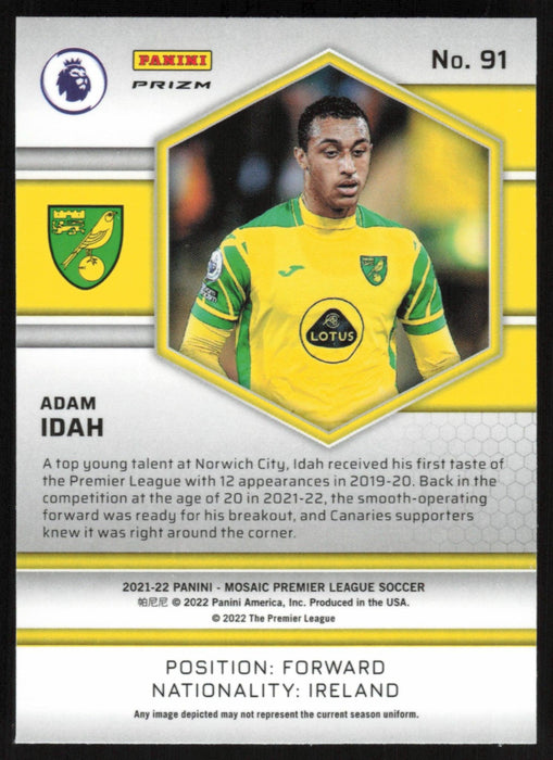 Adam Idah 2021 Panini Mosaic Premier League # 91 RC Reactive Red Norwich City - Collectible Craze America