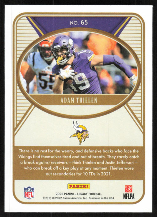 Adam Thielen 2022 Panini Legacy Football Base # 65 Minnesota Vikings - Collectible Craze America