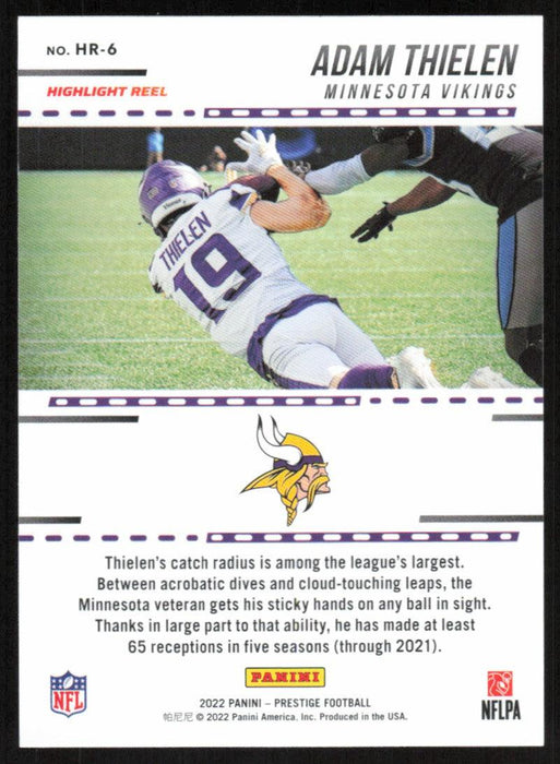 Adam Thielen 2022 Panini Prestige Highlight Reel # HR-6 Insert Minnesota Vikings - Collectible Craze America