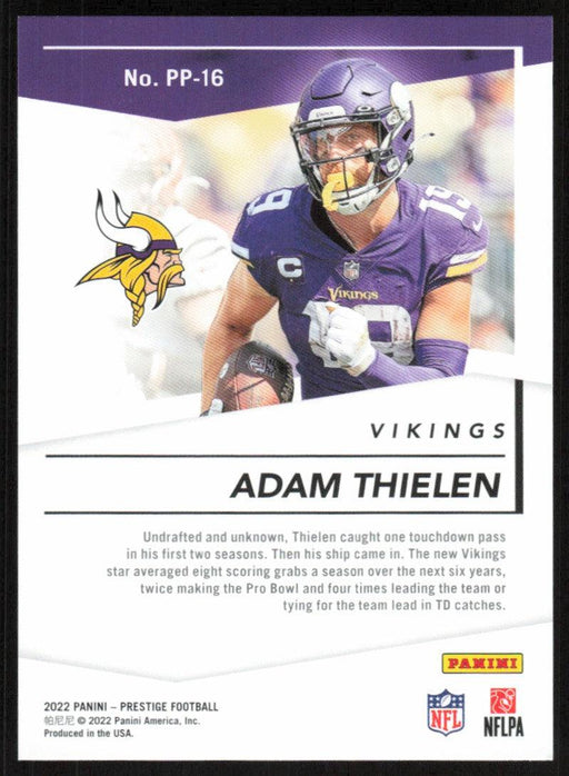 Adam Thielen 2022 Panini Prestige Prestigious Pros # PP-16 Insert Minnesota Vikings - Collectible Craze America