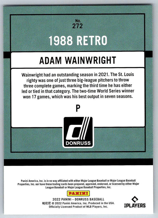 Adam Wainwright 2022 Donruss Baseball # 272 St. Louis Cardinals - Collectible Craze America