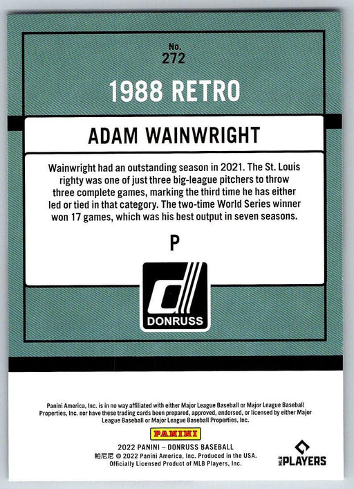 Adam Wainwright 2022 Donruss Baseball # 272 St. Louis Cardinals - Collectible Craze America