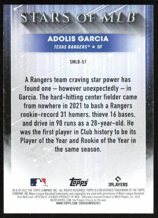 Adolis Garcia 2022 Topps Series 2 # SMLB-57 Stars of MLB Texas Rangers - Collectible Craze America