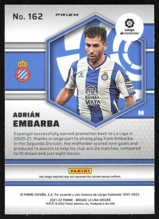 Adrian Embarba 2021 Panini Mosaic La Liga # 162 RC Mosaic Prizm RCD Espanyol - Collectible Craze America