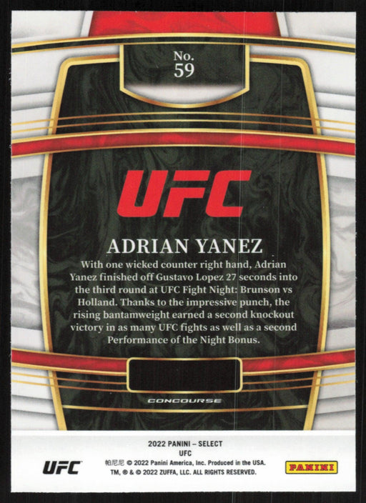 Adrian Yanez 2022 Panini Select UFC # 59 RC Concourse - Collectible Craze America