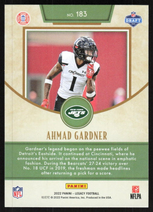 Ahmad Gardner 2022 Panini Legacy Rookie # 183 RC New York Jets Base - Collectible Craze America