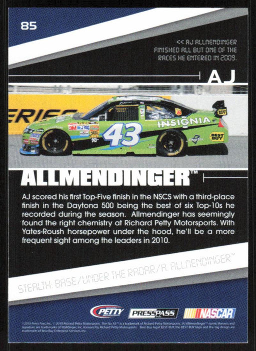 AJ Allmendinger 2010 Press Pass Stealth # 85 Under the Radar - Collectible Craze America