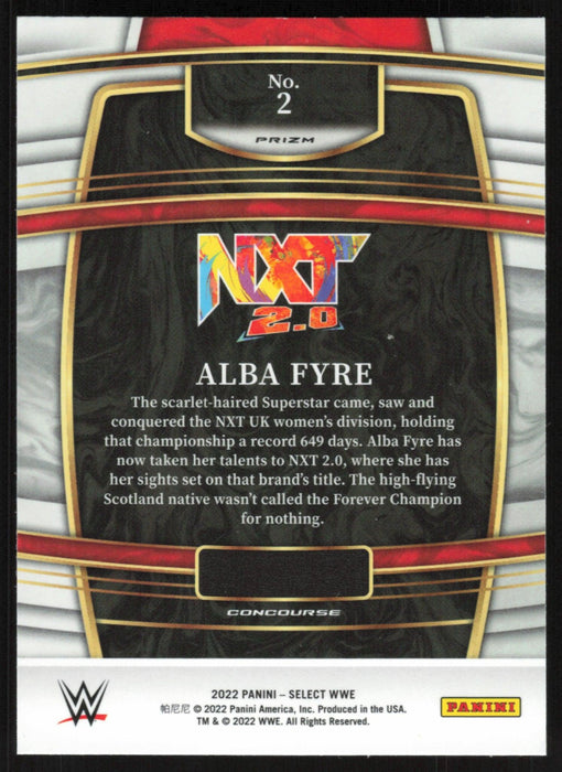 Alba Fyre 2022 Panini Select WWE # 2 Concourse Silver Prizm NXT 2.0 - Collectible Craze America