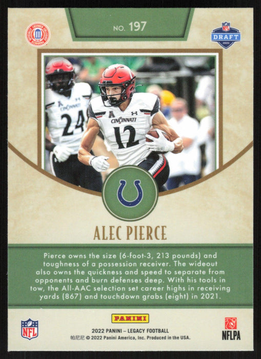 Alec Pierce 2022 Panini Legacy # 197 RC Premium Edition Indianapolis Colts - Collectible Craze America