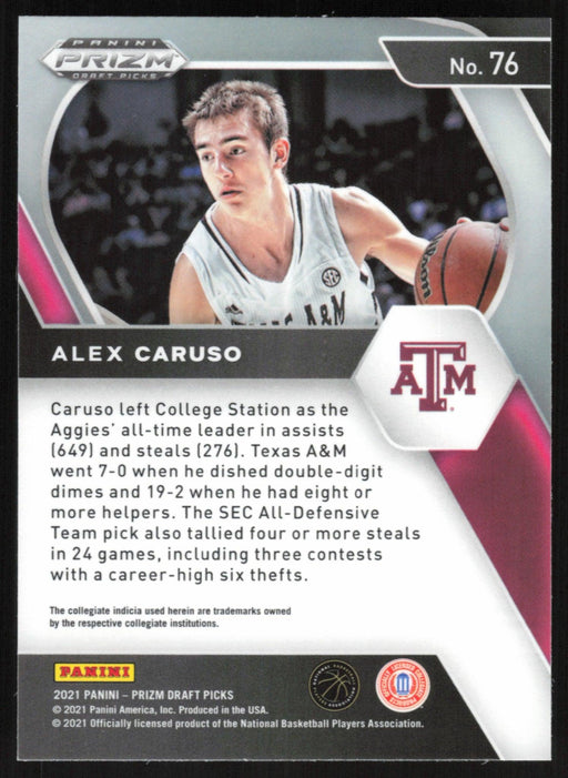 Alex Caruso 2021 Panini Prizm Draft Picks # 76 Texas A&M Aggies - Collectible Craze America