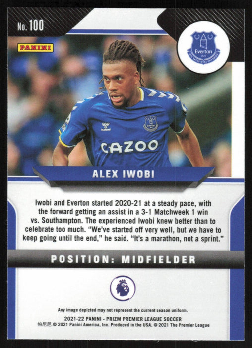 Alex Iwobi 2021 Panini Prizm Premier League # 100 Everton - Collectible Craze America