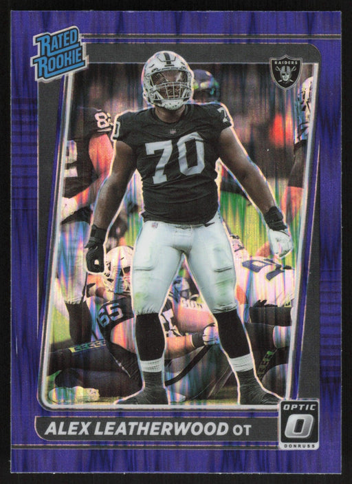 Alex Leatherwood 2021 Donruss Optic Rated Rookie # 266 RC Purple Shock Las Vegas Raiders - Collectible Craze America