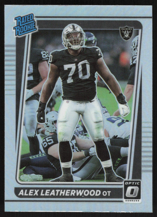 Alex Leatherwood 2021 Donruss Optic Rated Rookie # 266 RC Silver Prizm Las Vegas Raiders - Collectible Craze America