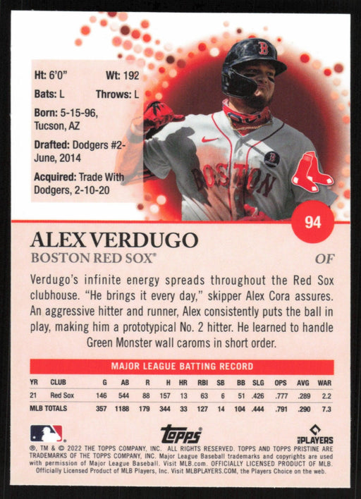 Alex Verdugo 2022 Topps Chrome Baseball # 33 Boston Red Sox Base -  Collectible Craze America