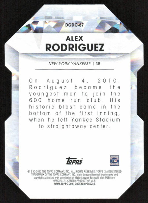 Alex Rodriguez 2022 Topps Update Diamond Greats # DGDC-67 New York Yankees - Collectible Craze America