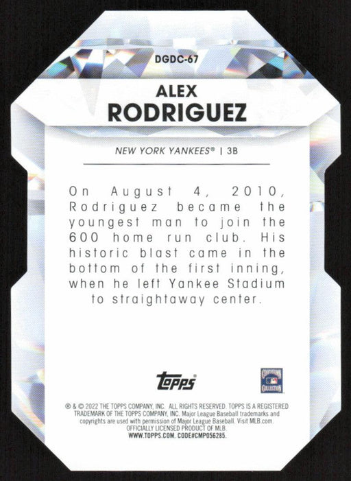 Alex Rodriguez 2022 Topps Update Diamond Greats # DGDC-67 New York Yankees - Collectible Craze America