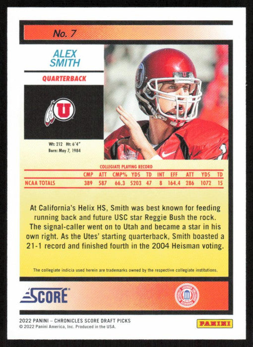 Alex Smith 2022 Panini Chronicles Draft Picks # 7 Score Utah Utes - Collectible Craze America