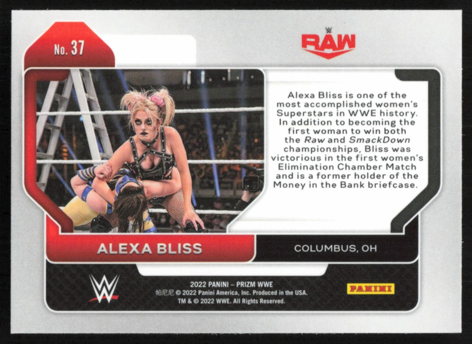 Alexa Bliss 2022 Panini Prizm WWE # 37 Base Raw - Collectible Craze America