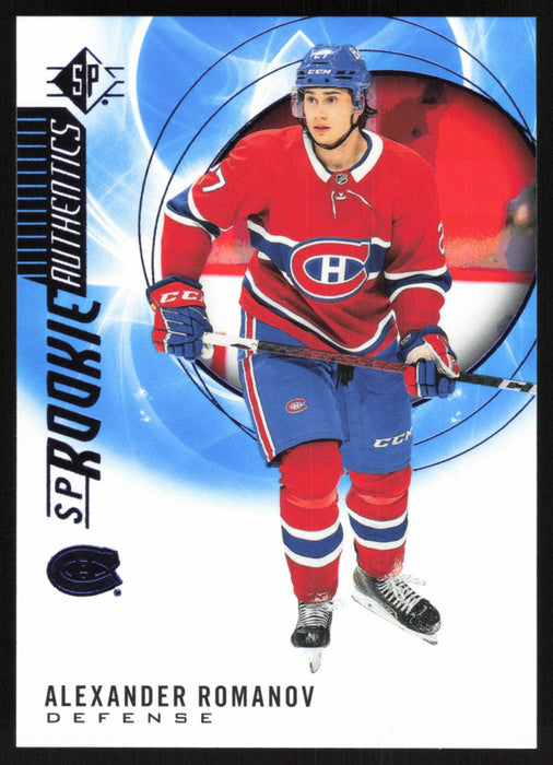 Alexander Romanov 2020 SP Hockey Rookie Autentics # 119 RC Blue Montreal Canadiens - Collectible Craze America