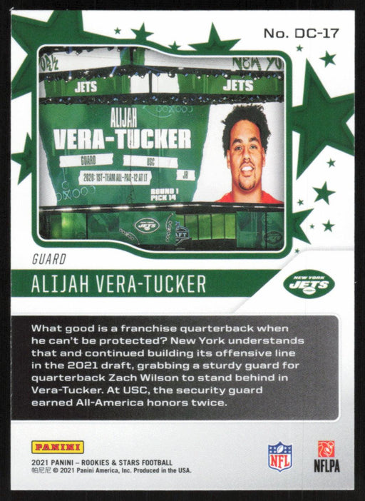 Alijah Vera-Tucker 2021 Panini Rookie & Stars # DC-17 RC Draft Class New York Jets - Collectible Craze America