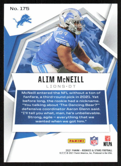 Alim McNeill 2021 Panini Rookies & Stars # 175 RC Detroit Lions Base - Collectible Craze America