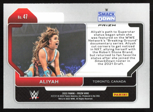 Aliyah 2022 Panini Prizm WWE # 47 Red White Blue Prizm SmackDown - Collectible Craze America